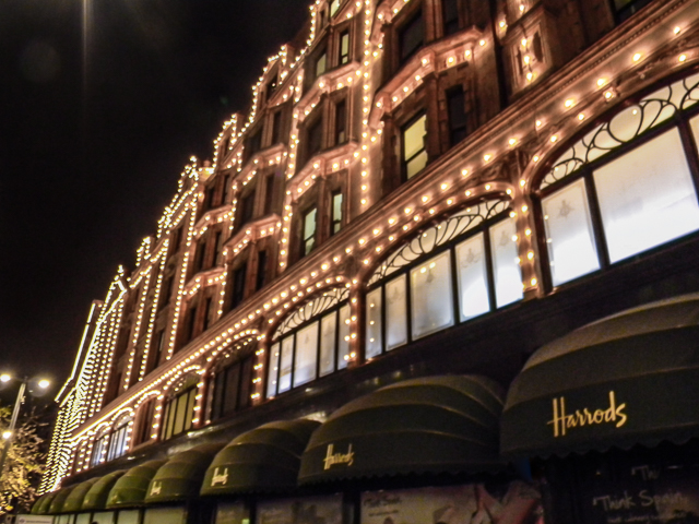The entrance of Harrods Shop in London