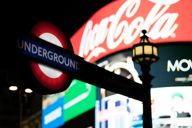 The sign of London Tube in Piccadilly Circus