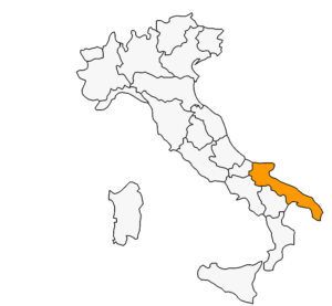 Map of the regions in Italy