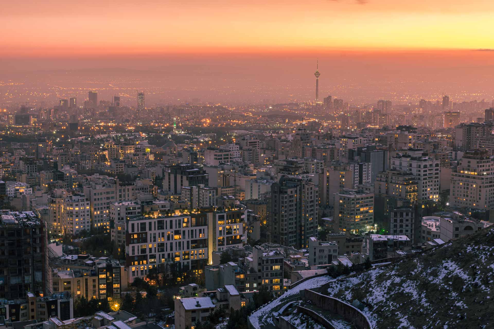 Vista panorâmica de Teerã