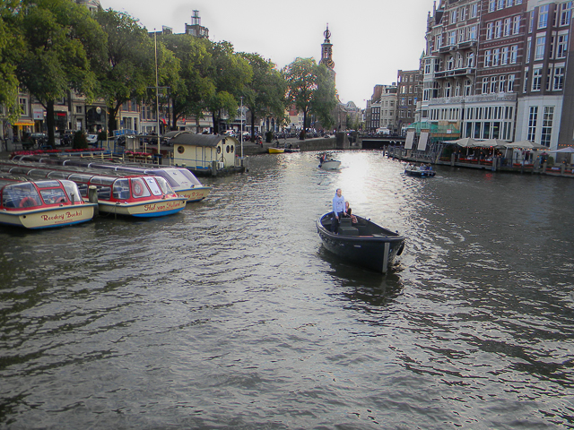 Boat in one of the channels in the Netherlands