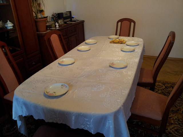 Empty table for Christmas traditions in Poland