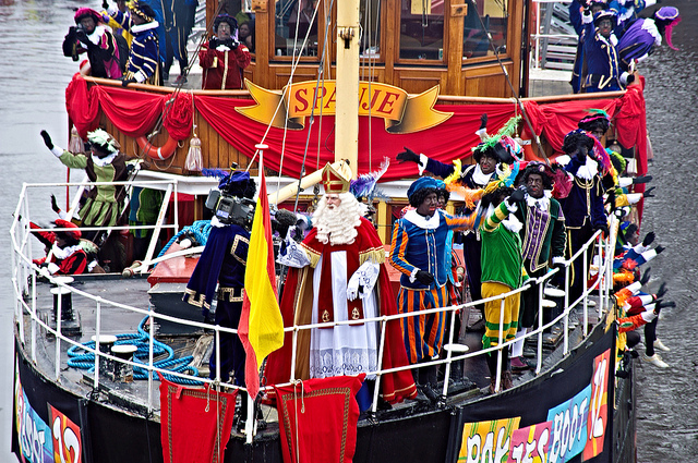 Boat with dutch dark faces for Christmas traditions