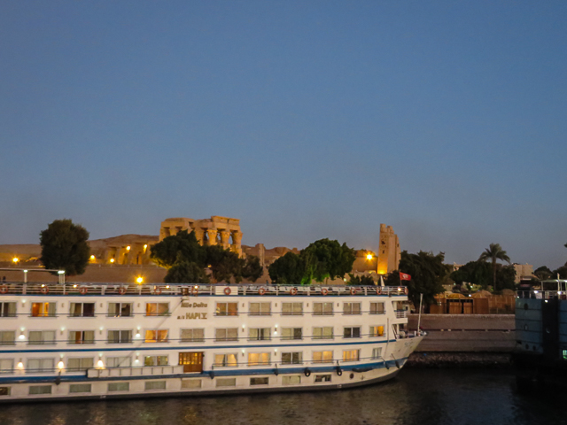 The Nile cruise arriving in Aswan