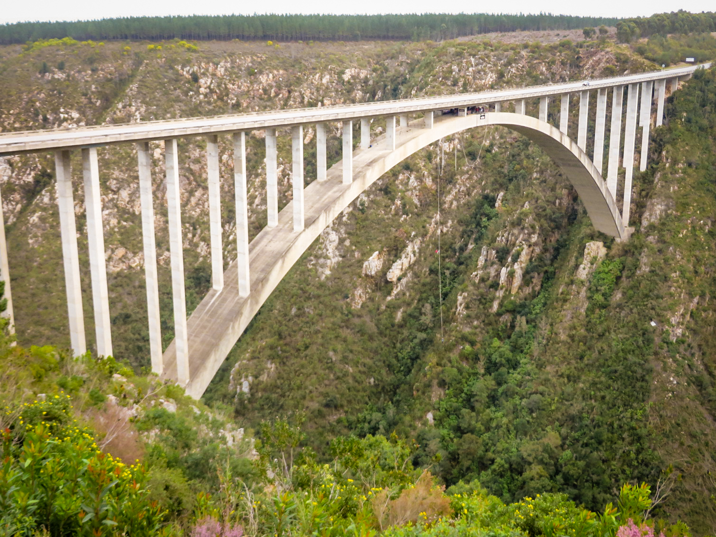 The Bloukrans Bridge with a massive valley for bungee jump