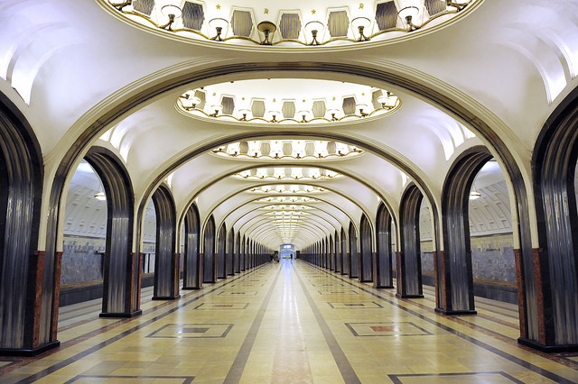 russian metro stations large hall