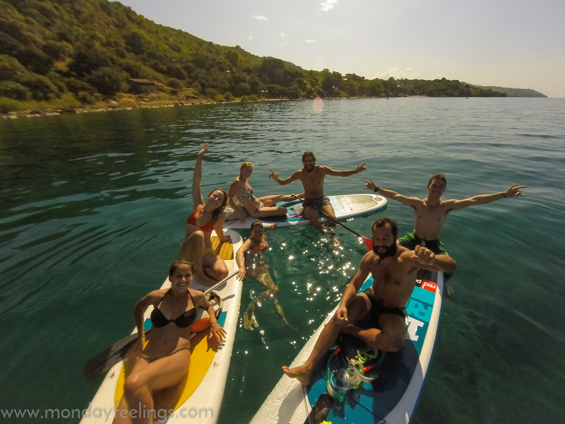 people on Stand-up Paddle in Malawi Lake