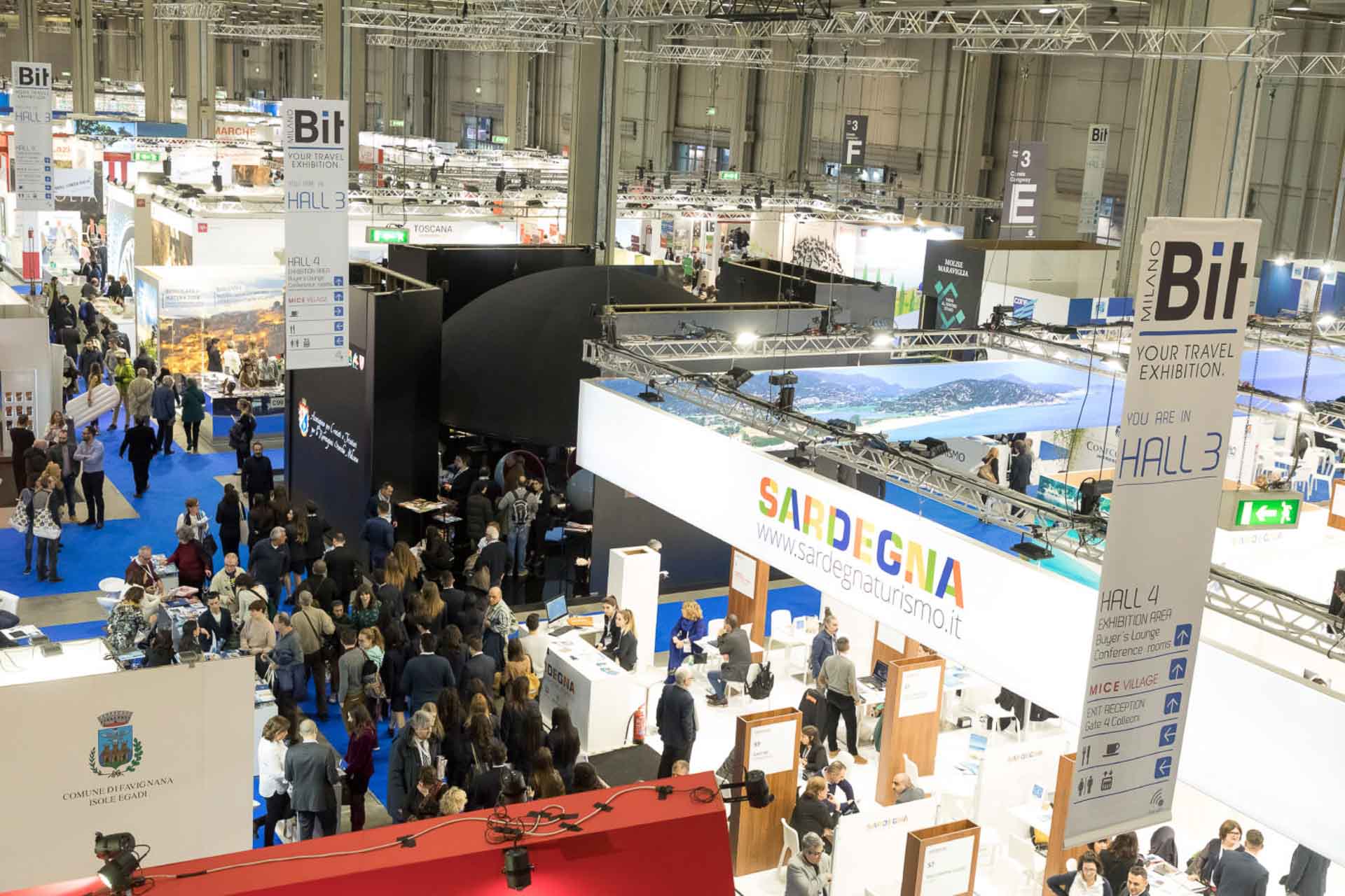 View of the BIT Milano expo with the Sardigna stall