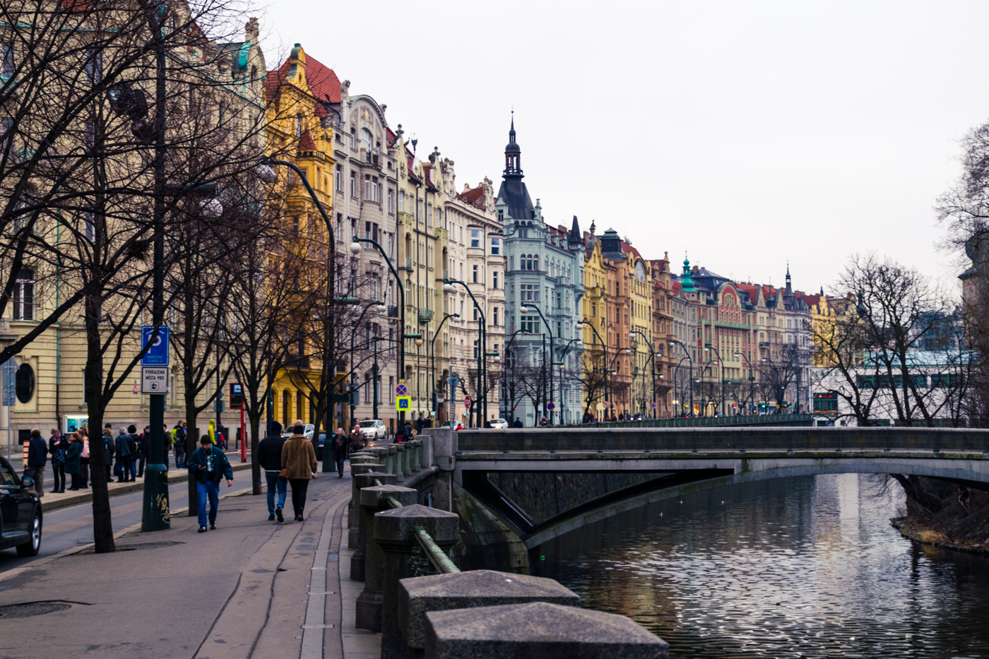 Colourful houses in Prague, Czech Republic