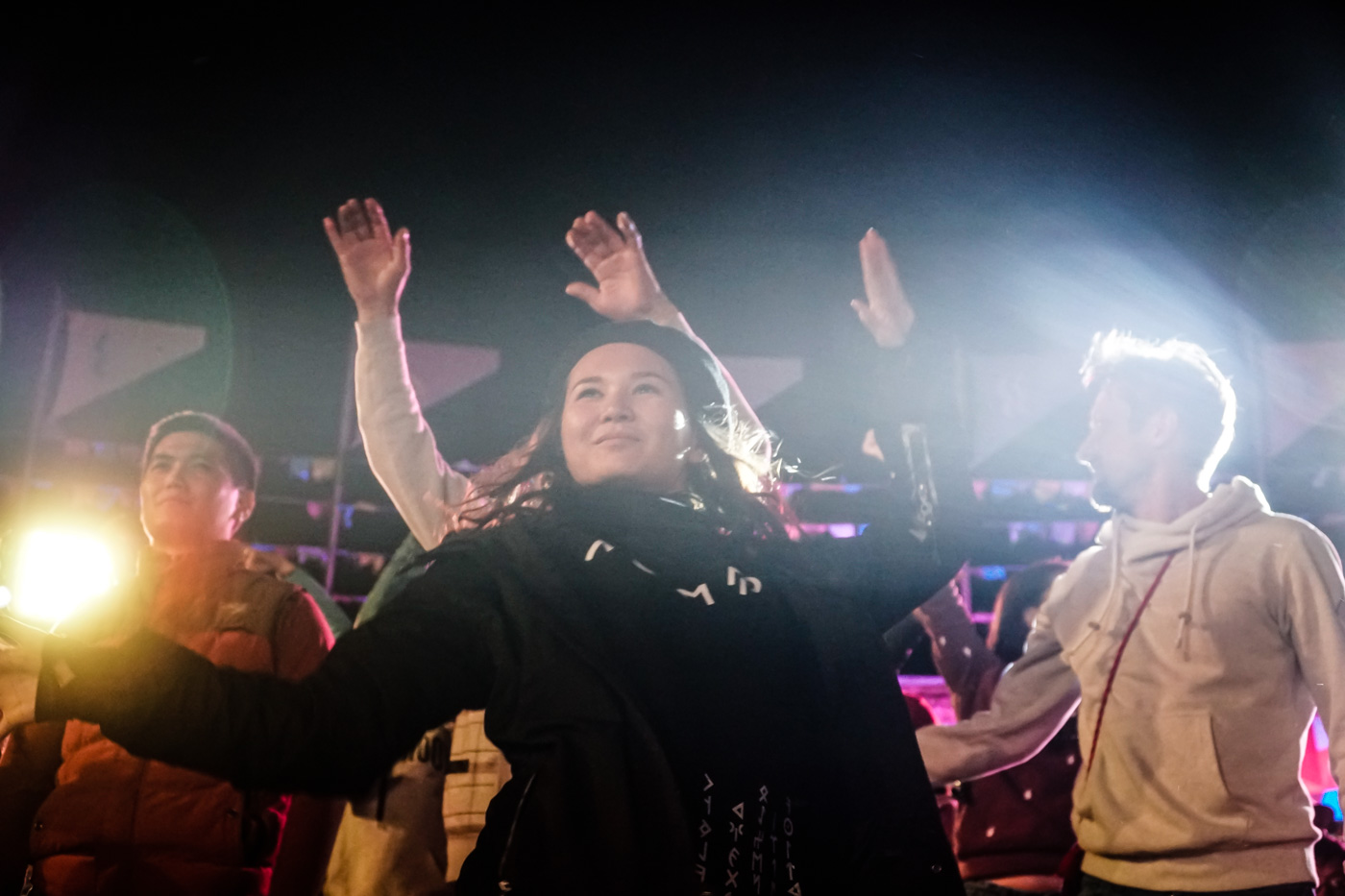 Kyrgyzs woman dancing at the world nomads competition