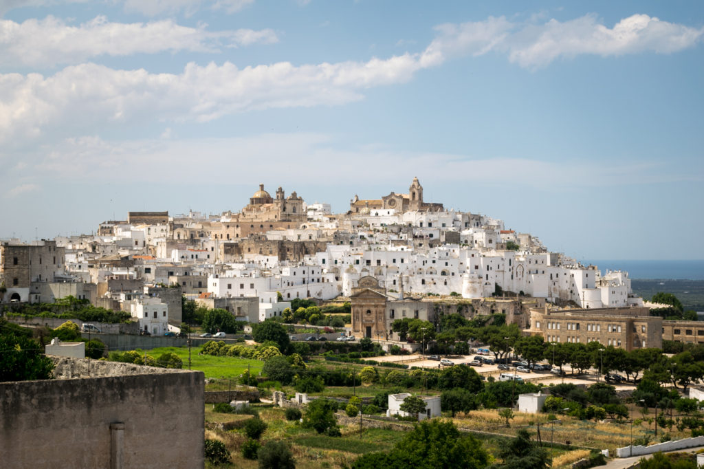 Puglia itinerary panorama of Ostuni in Puglia