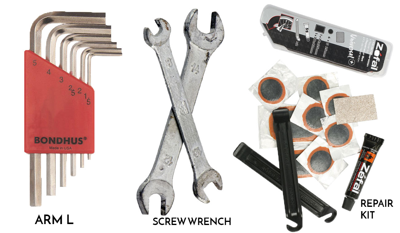 Set of bike tools