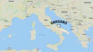 Mapa do Gargano na Itália