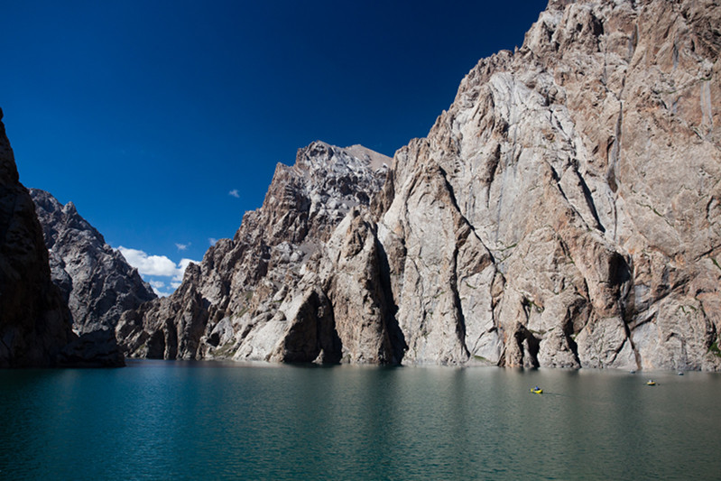 The Key Suu Lake in Kyrgyzstan full of water