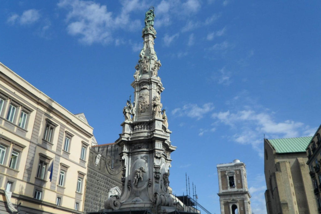 A monument in the square of Naples