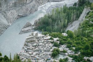 Vale de Hunza no Paquistão overview of Altit Fort