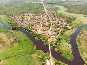 Vista aérea da vila de Itaúnas no Espírito Santo