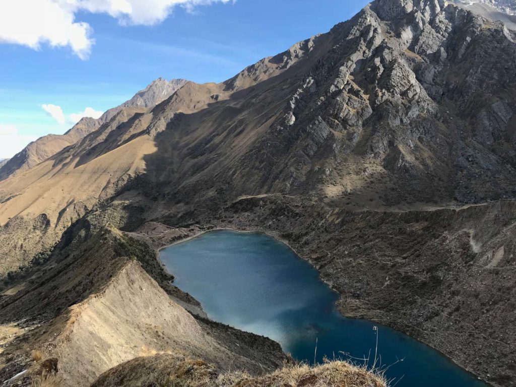 A lake on top of the montain we had to climb on the first day of the Salkantay trek