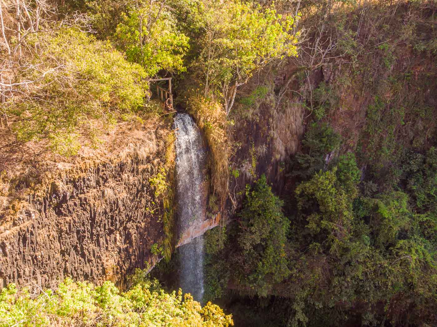 The fall of the Macacos Waterfall in Brazil