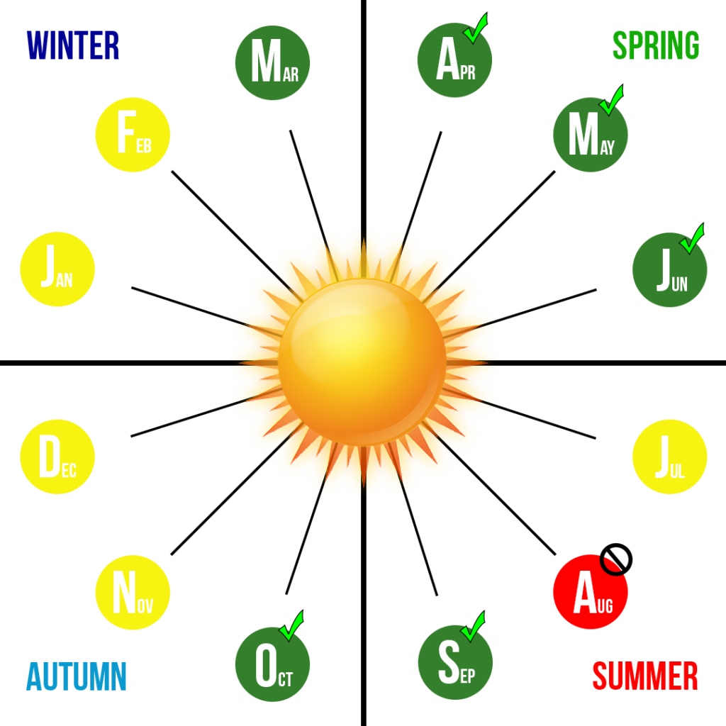 graph for the best season to travel in Italy