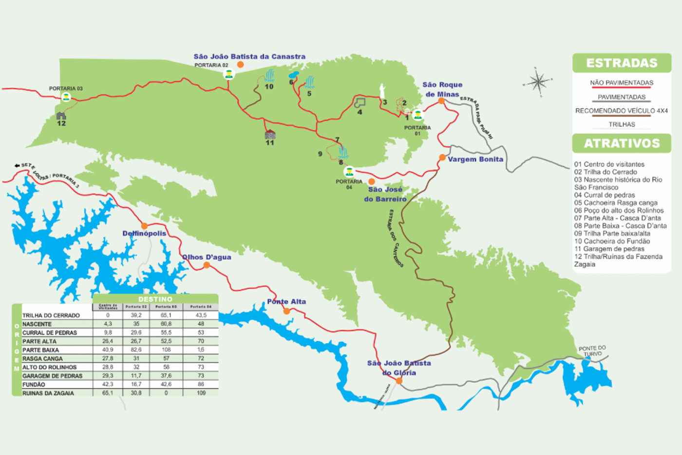 Brazilian National Park of Serra da Canastra Map
