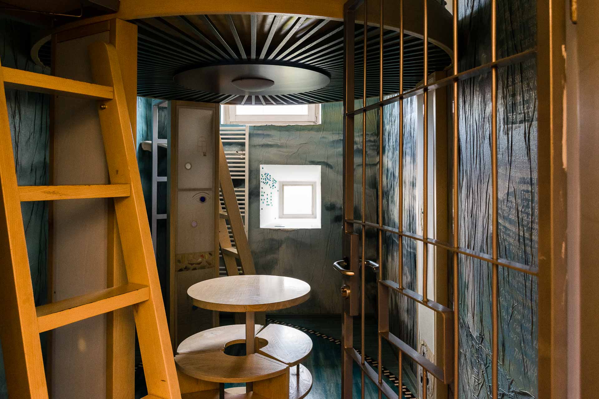 One of the rooms of Celica hostel that was transformed from a prison cell