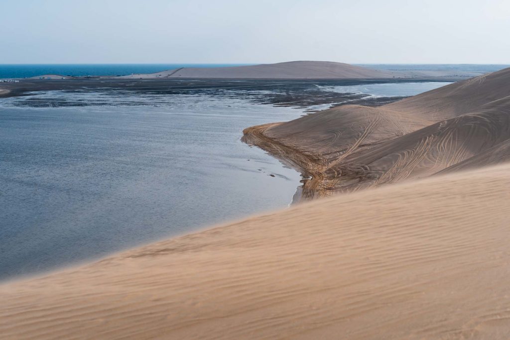 The sea meets the desert in Qatar