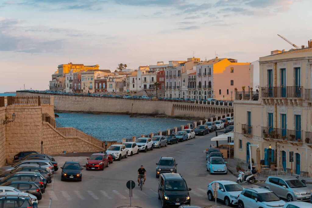 The houses in Siracusa by the sea