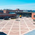 The main square of Manufaktura in Lodz Poland