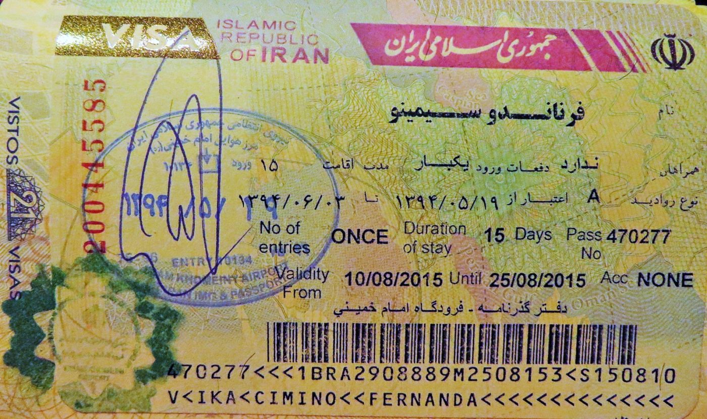 Iran visa on arrival stamp