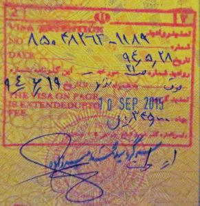 The visa to travel to Iran